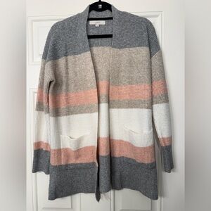 LOFT Multicolor Striped Cardigan